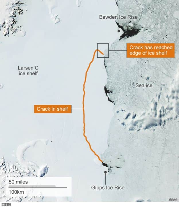 Larsen C-iceberg más grande de Antártida se parte.jpg