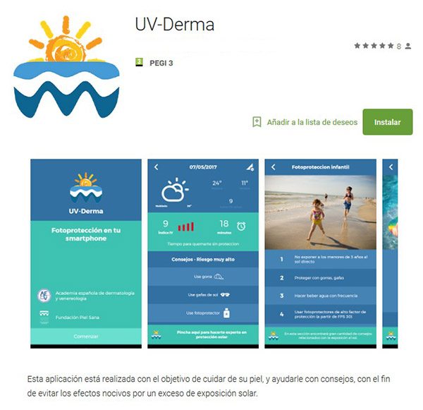 app que indica cuánto tiempo exponerte al sol