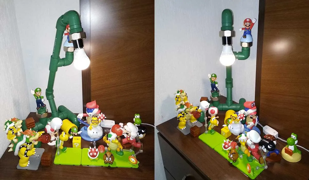 Su hijo quería una lámpara de Mario Bros de Internet y él se la hizo