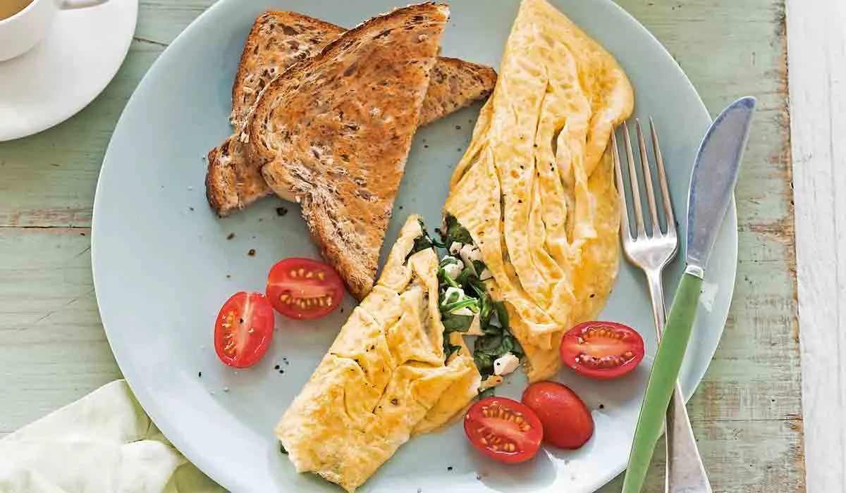 Omelet de espinacas y queso feta
