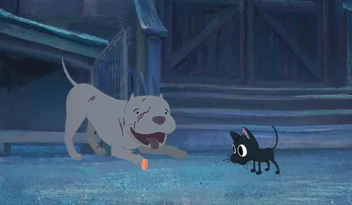 una historia animada sobre un pitbull