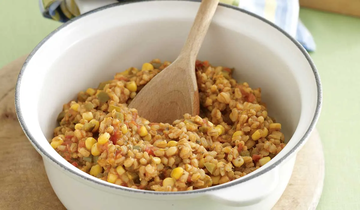 Cebada especiada con elote