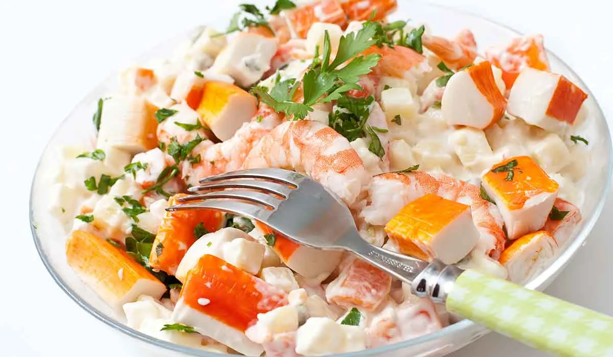 receta de ensalada de surimi con camaron