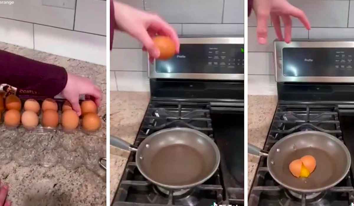 truco brillante para romper los huevos
