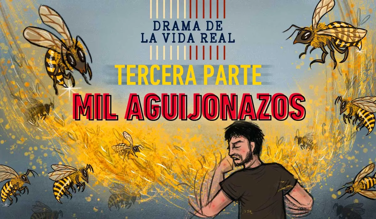 mil aguijonazos sobrevivieron a un ataque de abejas