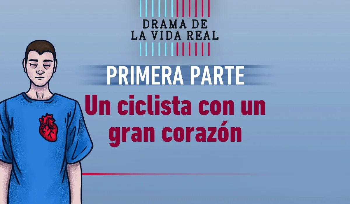 un ciclista con un gran corazón