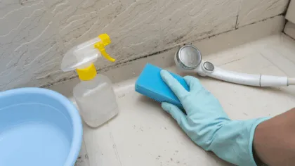 eliminar el moho del baño