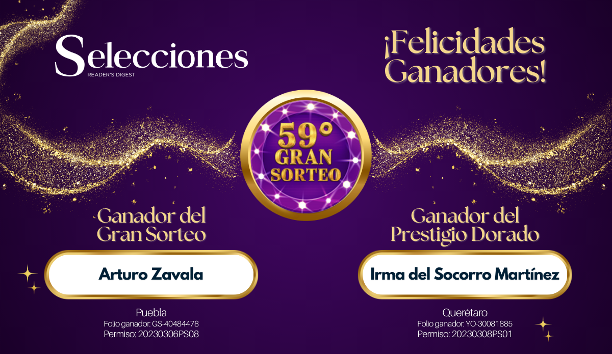 Conoce a los ganadores del 59º Gran Sorteo Reader’s Digest México 2024