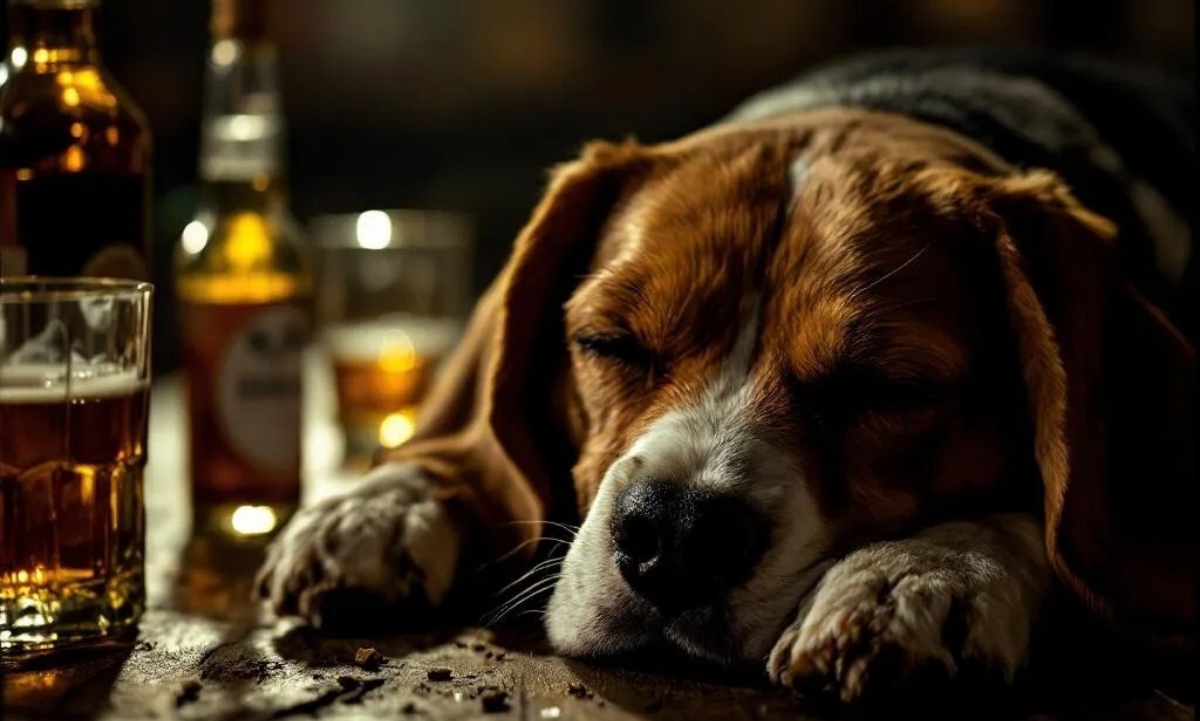 Estas son las consecuencias de darle alcohol a un perrito, (no lo hagas)