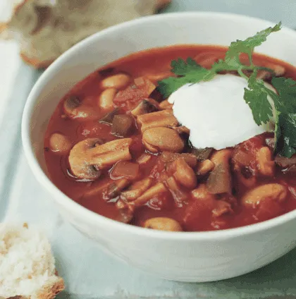 Sopa de chile y frijoles