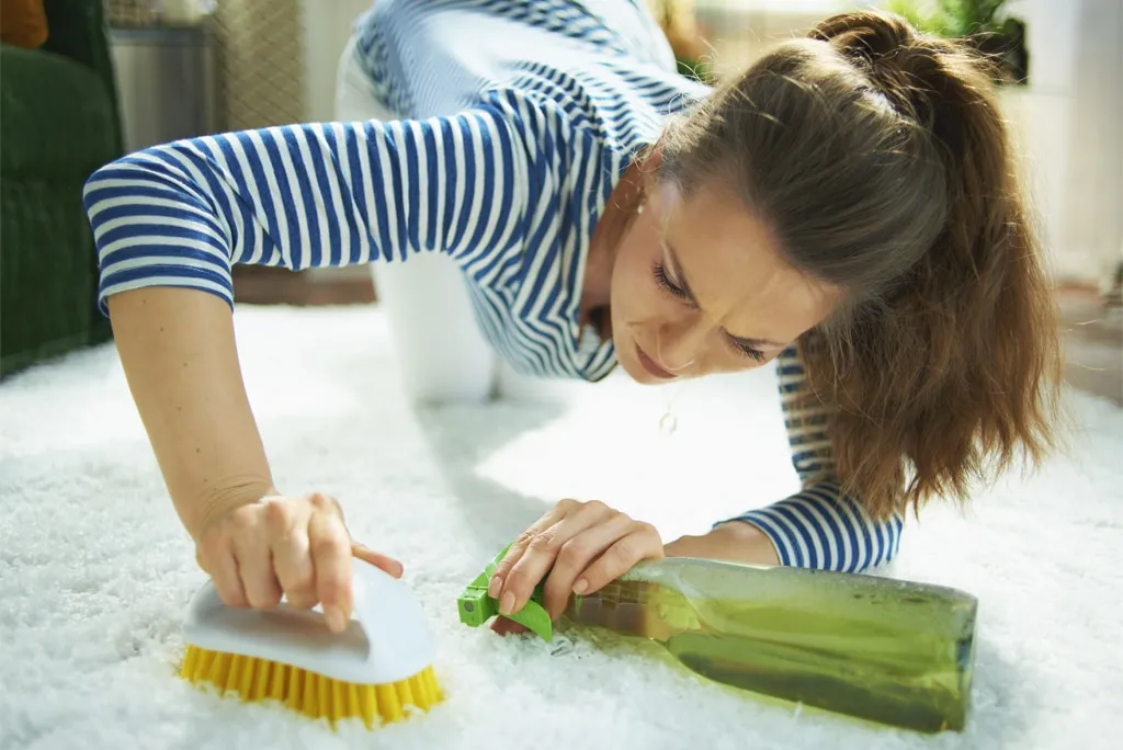 Cómo limpiar una alfombra manchada