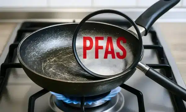 sartén de teflón rayado