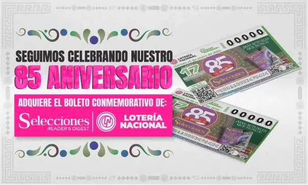 Un boleto conmemorativo de la Lotería Nacional rinde homenaje a los 85 años de Selecciones y su legado editorial en México.