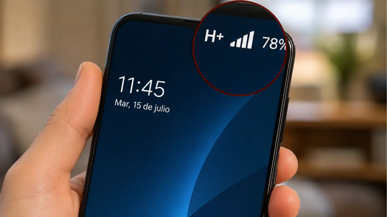Símbolo H+ en tu celular: descubre por qué aparece y qué significa