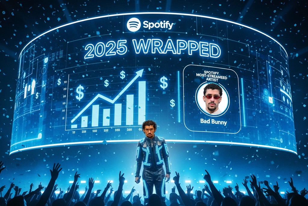 ¿Cuánto ganó Bad Bunny en Spotify al ser el artista más escuchado de 2025?